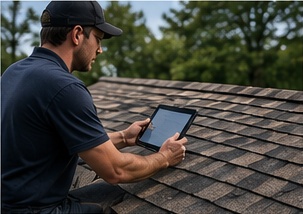 Professional roof inspection with drone assessment and written report
