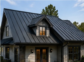 Standing seam metal roofing on estate home in North Georgia