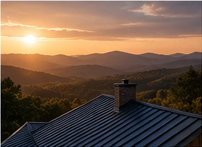 Standing seam metal roof on estate